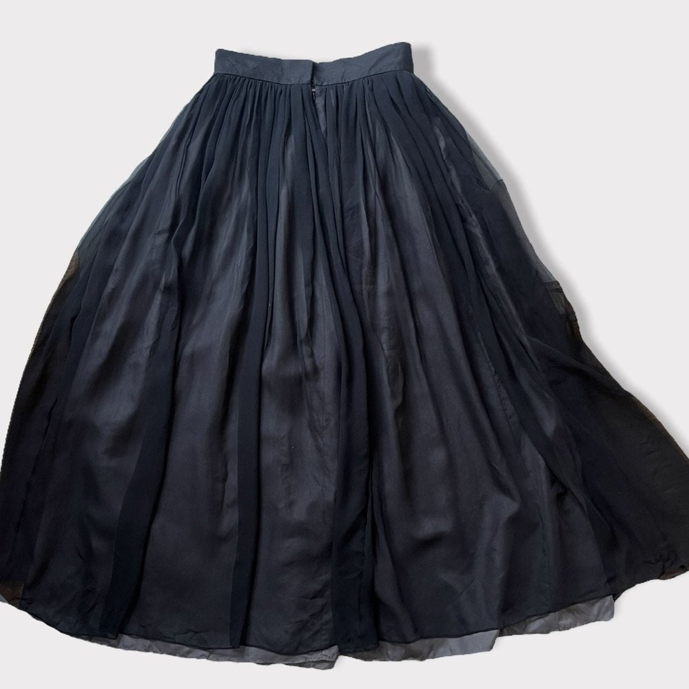 Jones New York Black Silk Highwaisted Midi Skirt Size 8 - Picture 5 of 9